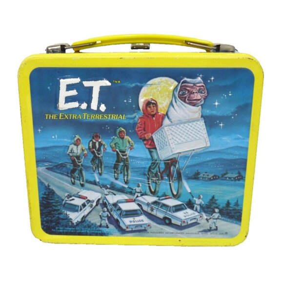 Vintage ET The Extraterrestrial metal lunch box 7 x 8 x 4" ALADDIN 1982 - Picture 2 of 7